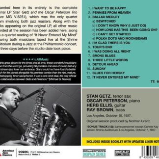 Stan Getz - Stan Getz And The Oscart Peterson Trio - The Complete Session (+1 Bonus Track) 1CD