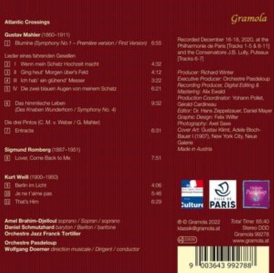 Mahler / Schmutzhard / Orchestre Pasdeloup - Atlantic Crossings 1CD