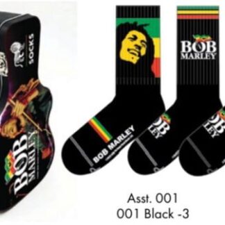 BOB MARLEY Bob Marley Socks 3 Pack In Guitar Tin (One Size) Merch