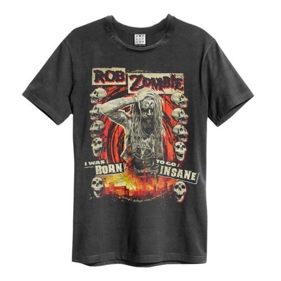 Rob Zombie - Rob Zombie - Born Insane Amplified Medium Vintage Charcoal T Shirt