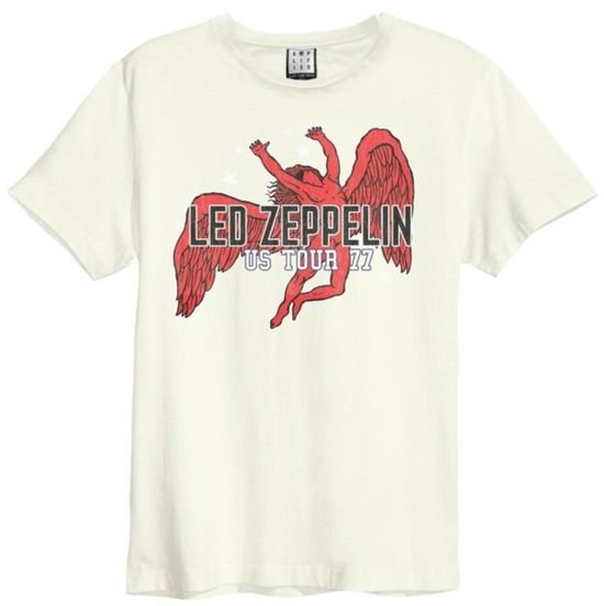 LED ZEPPELIN Led Zeppelin Us Tour 77 (Icarus) Amplified Vintage White Xx Large T Shirt Merch