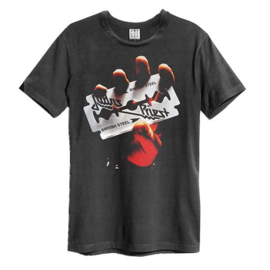 JUDAS PRIEST Judas Priest British Steel Amplified Vintage Charcoal X Large T Shirt Merch