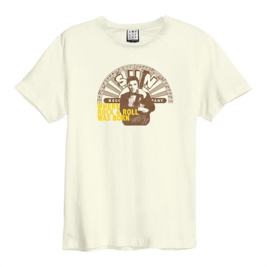 Sun Records - Sun Records & Elvis - Rock & Roll Amplified Large Vintage White T Shirt
