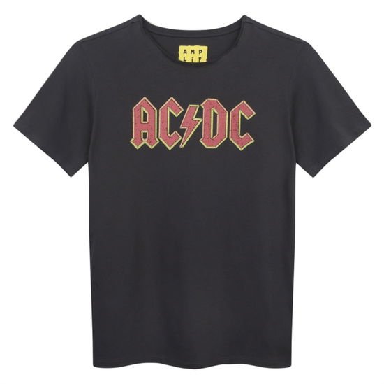 AC/DC - AC/DC - Logo Amplified Vintage Charcoal Kids T-Shirt 11/12 Years