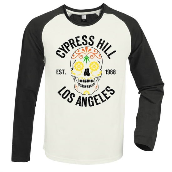 CYPRESS HILL Cypress Hill Floral Skull Vintage White / Charcoal Xx Large Baseball Jersey Merch