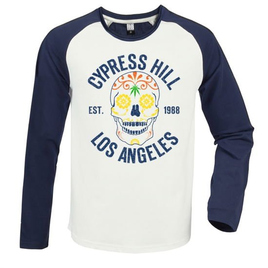 CYPRESS HILL Cypress Hill Floral Skull Vintage White / Navy Large Baseball Jersey Merch