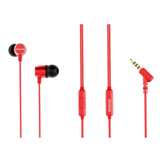 AIWA Aiwa ESTM-30RD Ultra Compact Dynamic In-Earphone (Red) Accessories